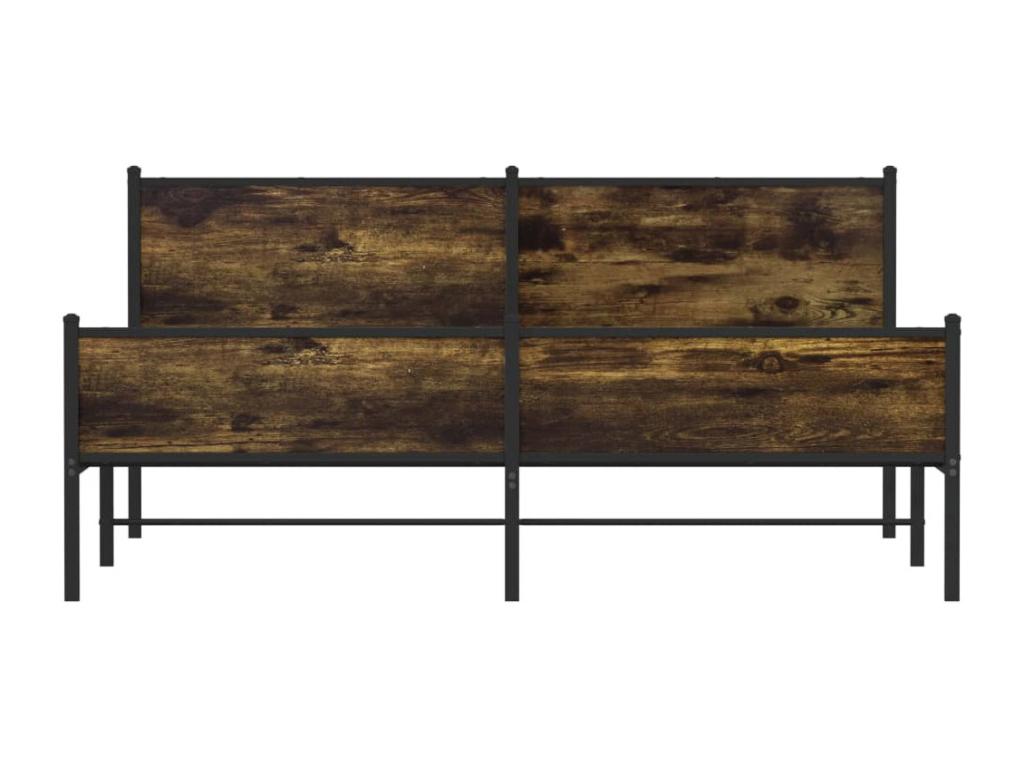 Metal bed frame without mattress, smoked oak, 160x200 cm AOKZ17526
