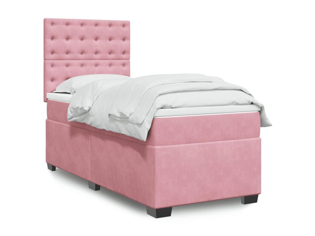 Dormeva bed base and mattress, Pink 80x200 cm Velvet RDLS03748