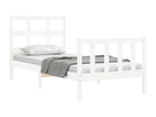 Bed frame with white headboard 90x200 cm solid wood YCSL49962