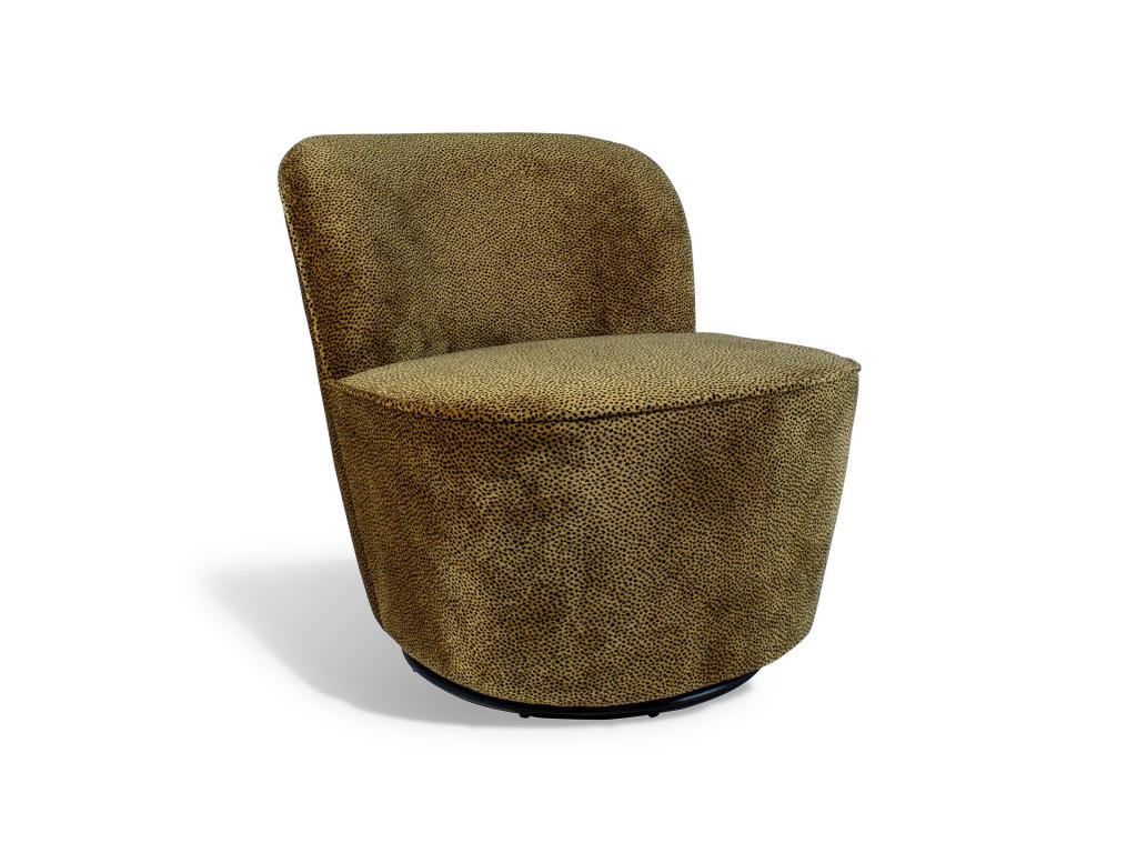 Dormeva - Swivel Armchair in Smooth Leopard Velvet, 61x70x73cm, Cosy GCBE54343