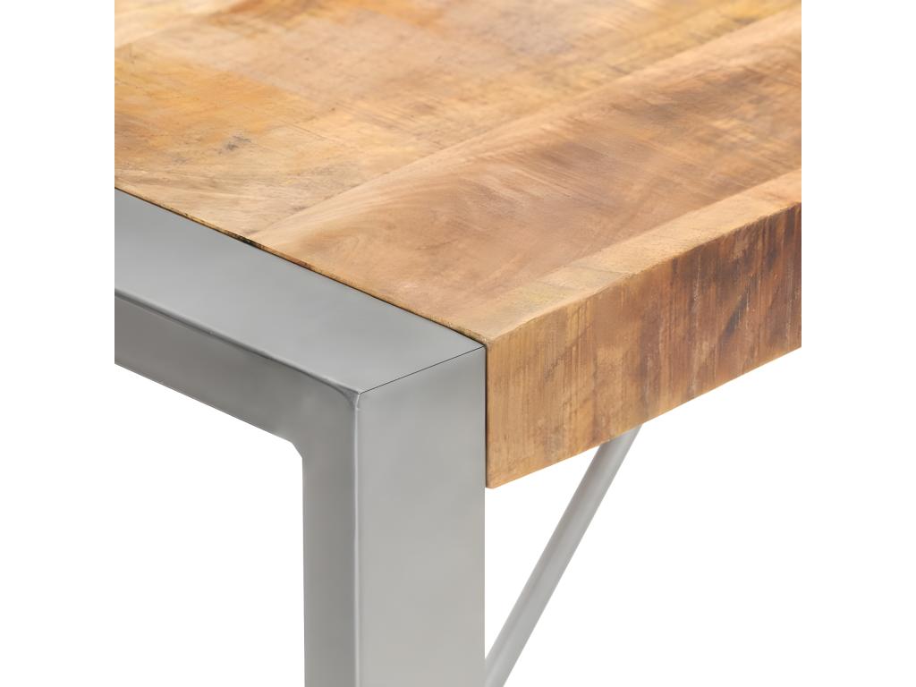 Dining table 200x100x75 cm Solid raw mango wood OQCP03003