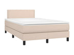 Upholstered bed base with LED mattress, Cappuccino, 120x200 cm, Faux Leather WPBD96103