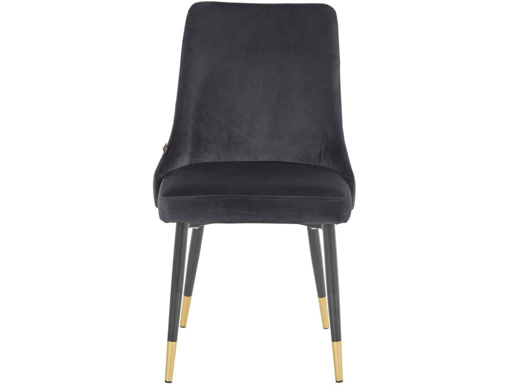 Lysvia - Set of 2 upholstered dining chairs in grey velvet YFGP80201