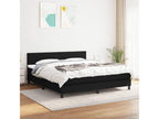 Upholstered bed base with mattress, black, 160x200 cm, fabric ESXQ19270