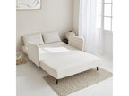 2-seater convertible sofa - Dormeva - wooden legs - white looped upholstery - bench seat - reclining backrest SXRU46154