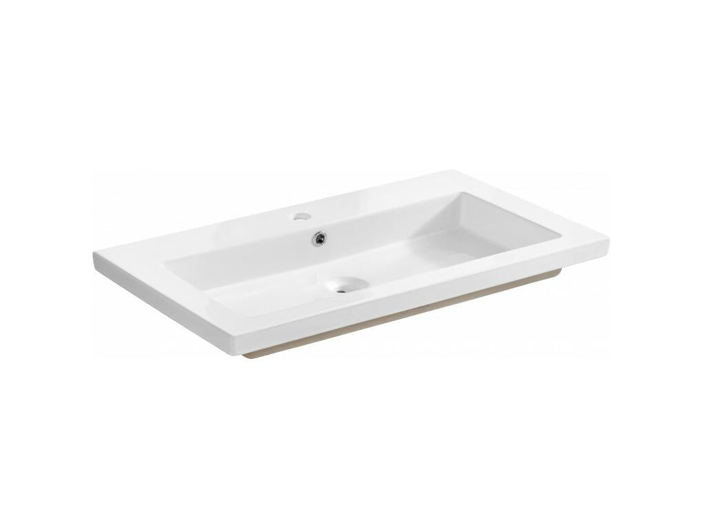 Inset ceramic washbasin - W 101 x D 46 x H 14 cm - White XPKS45067