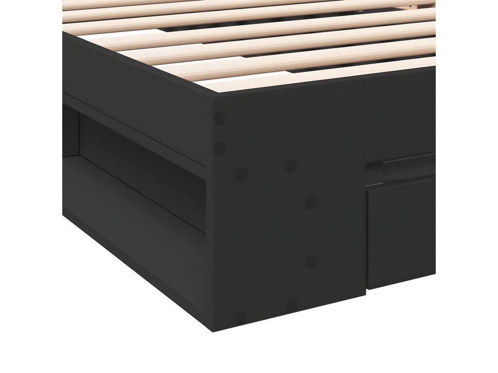 Black bed frame with drawer (mattress not included) 90x200 cm YTZV96635