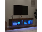 TV unit with LED lights, 2 pieces, brown oak, 60x30x30 cm, PYBP29427