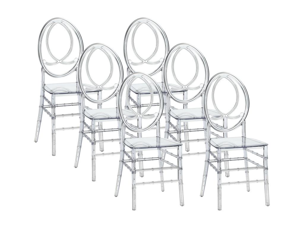 Set of 6 full polycarbonate chairs - Crystal - Lysvia DSEX73405