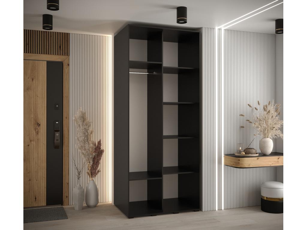 Dormeva 6 Sliding Door Wardrobe 235.2/120/60 2 Doors Black/Black/Silver NRIN22245