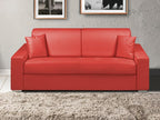 Dormeva 3-seater express convertible sofa in faux leather - Red - Dormeva wide sleeping area 140 cm - 14 cm mattress KXWA60827