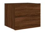 Wall-mounted bedside tables with LED lights, 2 pcs, brown oak, IEVC51364