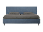 Dormeva size bed with upholstered slatted base 200x210 blue microfiber Dormeva MHEF80838