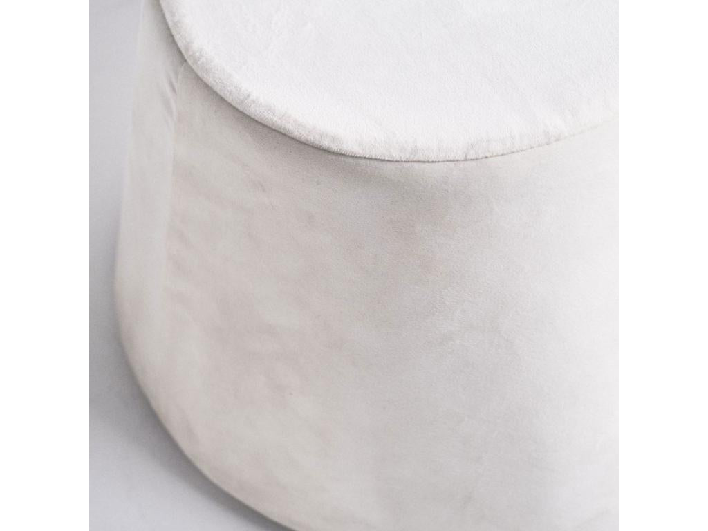 Velvet-covered pouf, Chalk, 31.5x34x46.5 cm, FSYF48344