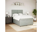 Dormeva bed base and mattress, light grey, 140x190cm, velvet, UQKZ52691