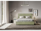 Bed with upholstered slatted base 160x200 microfiber green Dormeva QSFU28236