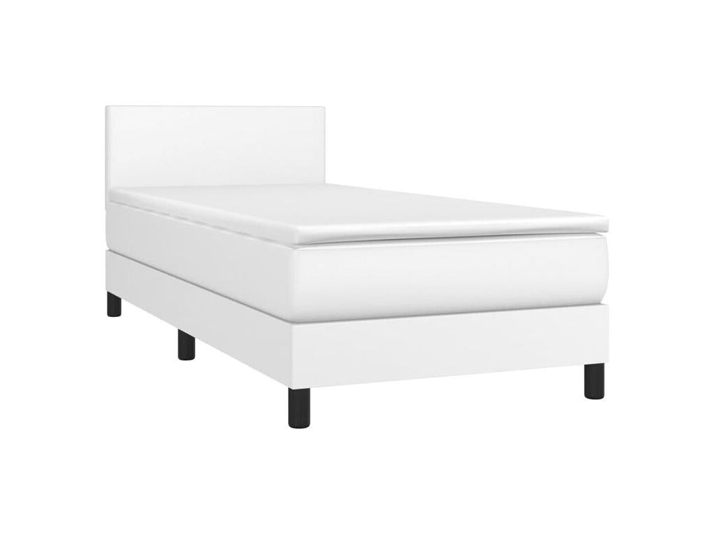 Dormeva bed base with mattress, white, 80x200 cm, faux leather, ZHYB52792