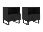 2-piece black bedside tables, 40x35x47.5 cm, engineered wood, RNLV33051