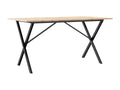 X-frame dining table, 140x80x75 cm, solid pine wood and steel, YHLW29622