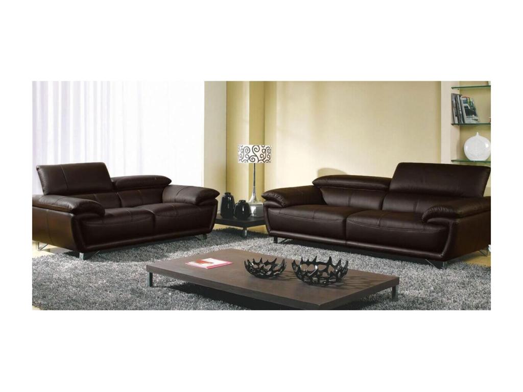 Dormeva 3-seater brown leather sofa - Right-hand corner MHMJ85679