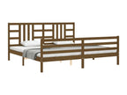Bed frame without mattress, honey brown, 200x200 cm, solid wood, KKSR71918