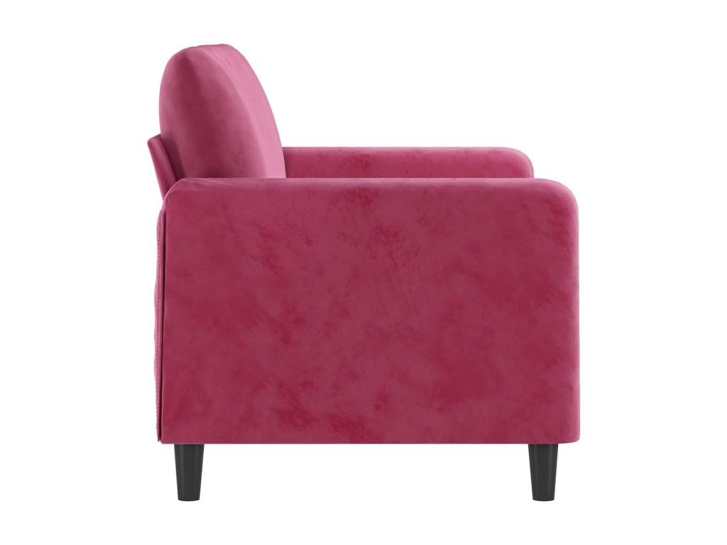 2-seater sofa, burgundy red, 120 cm, velvet, KQNQ30757