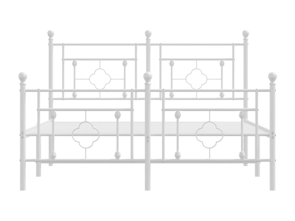 Metal bed frame with white headboard/footboard 140x200cm TQCJ42331