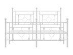 Metal bed frame with white headboard/footboard 140x200cm TQCJ42331