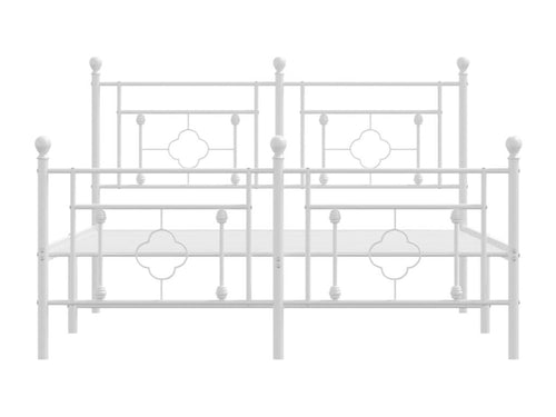 Metal bed frame with white headboard/footboard 140x200cm TQCJ42331