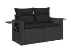 6-piece garden furniture set with cushions, black resin wicker MOZI71283