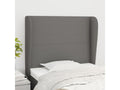 Headboard with wings, Dark Grey, 103x23x118/128 cm, Fabric HFPY83830