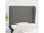 Headboard with wings, Dark Grey, 103x23x118/128 cm, Fabric HFPY83830
