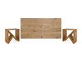 Dormeva JDDF11642 Wooden Headboard and Side Table Set, Aged Finish, 140x80cm