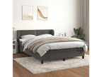 Upholstered bed base and mattress, Dark Grey, 140x190cm, Velvet, JQQF15528