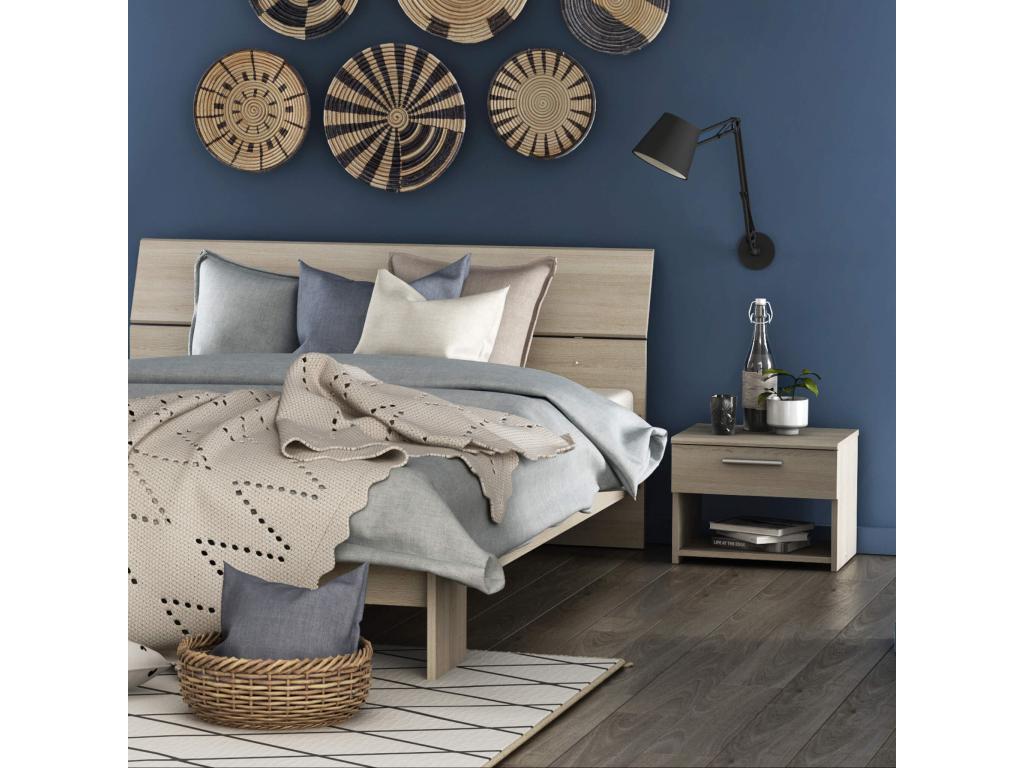 Dormeva oak wood bedside table with 1 drawer and 1 niche - CH158 PXZG22150