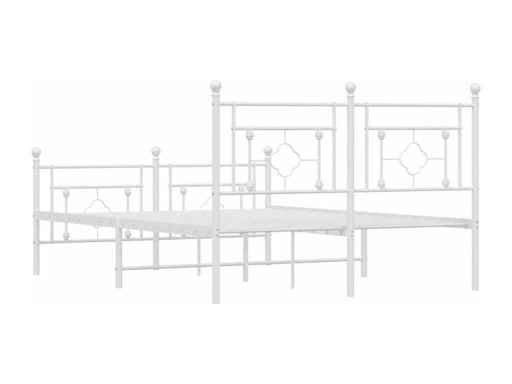 Metal bed frame with white headboard/footboard 140x200cm TQCJ42331
