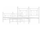 Metal bed frame with white headboard/footboard 140x200cm TQCJ42331