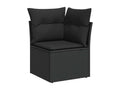 8-piece garden furniture set with cushions, black resin wicker OHZN83315