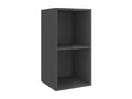 Wall-mounted TV unit, glossy grey, 37x37x72 cm, engineered wood, TYHJ27400
