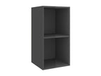 Wall-mounted TV unit, glossy grey, 37x37x72 cm, engineered wood, TYHJ27400