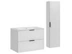 Dormeva White ETXS98015 Single Vanity Unit with Built-in Sink (80cm) and Tall Cabinet