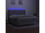 Dormeva bed base with LED mattress, light grey, 160x200 cm, GTEX90874 fabric