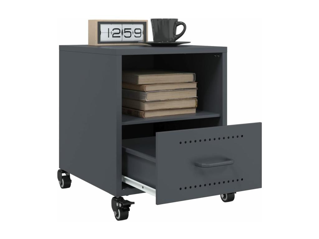 Anthracite bedside table 36x39x43.5 cm steel DCMP03547