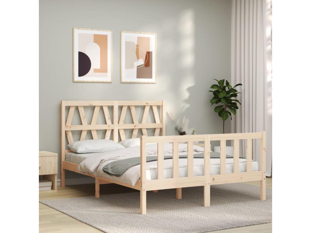 Bed frame with headboard 120x200 cm solid wood GXZT70793