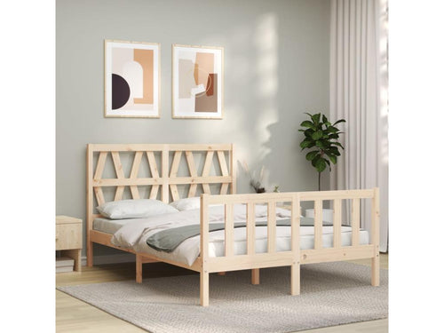 Bed frame with headboard 120x200 cm solid wood GXZT70793