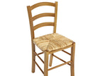 Set of 6 PAYSANNE chairs - Solid beech stained oak rice straw EOKA82597