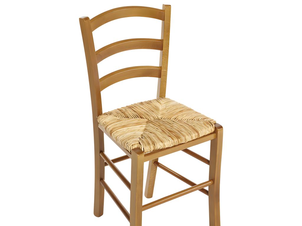Set of 6 PAYSANNE chairs - Solid beech stained oak rice straw EOKA82597