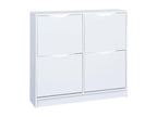 Zensova - White Shoe Cabinet with 4 Compartments EMHK71247