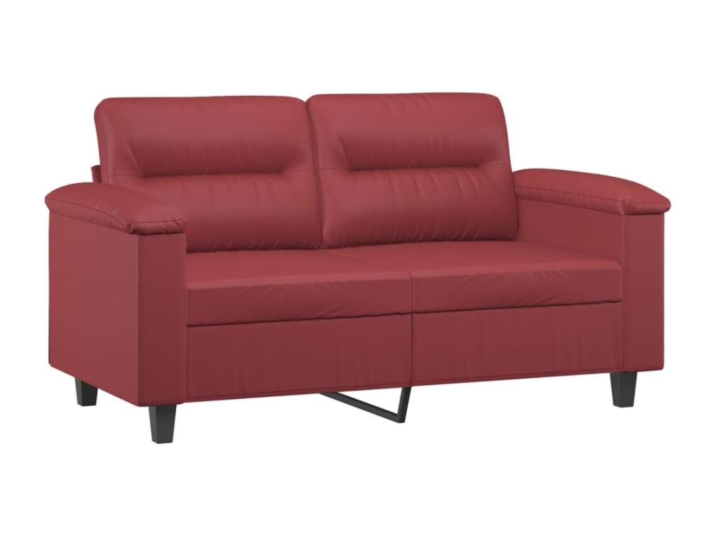 2-piece sofa and cushion set, Burgundy red faux leather WYHP12888