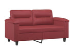 2-piece sofa and cushion set, Burgundy red faux leather WYHP12888